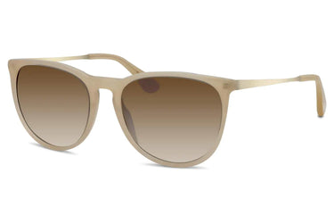 Klassiska solglasögon i beige acetat med bruna glas